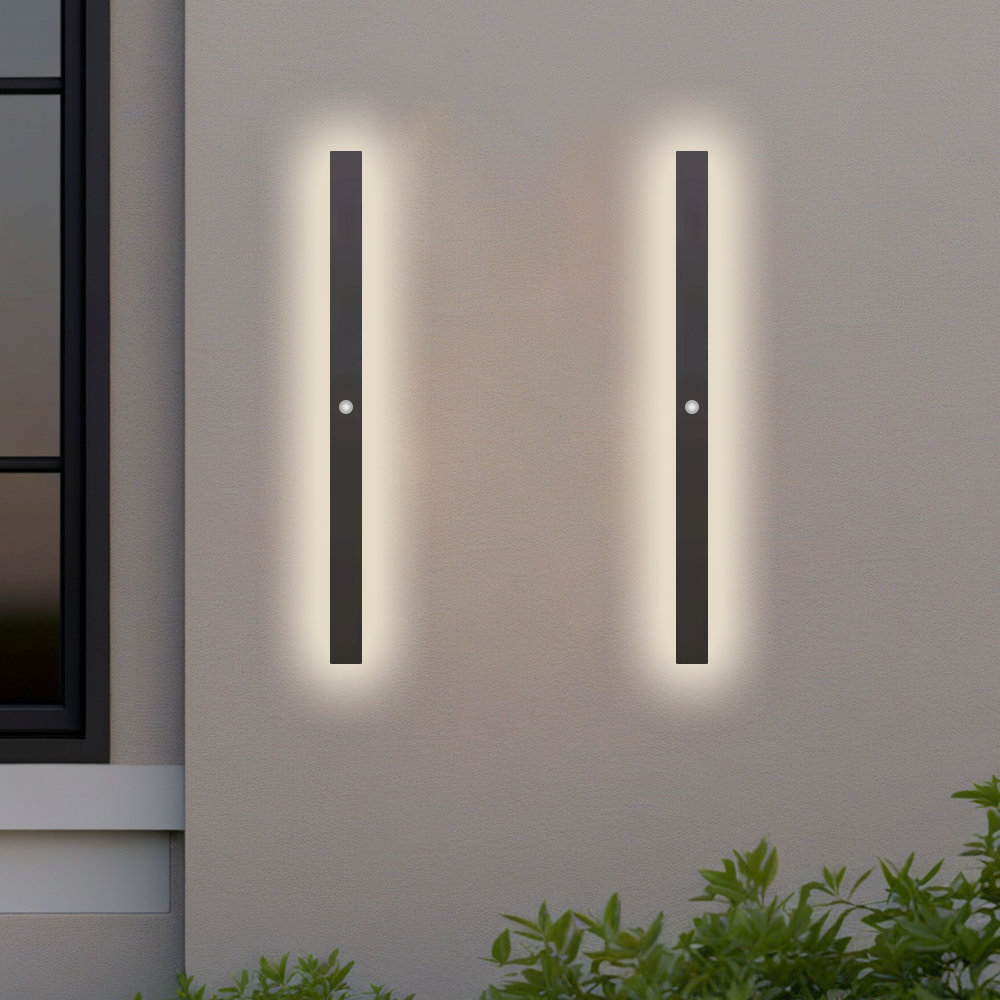 Modern Außenwandleuchte LED Linear Schwarz Garten