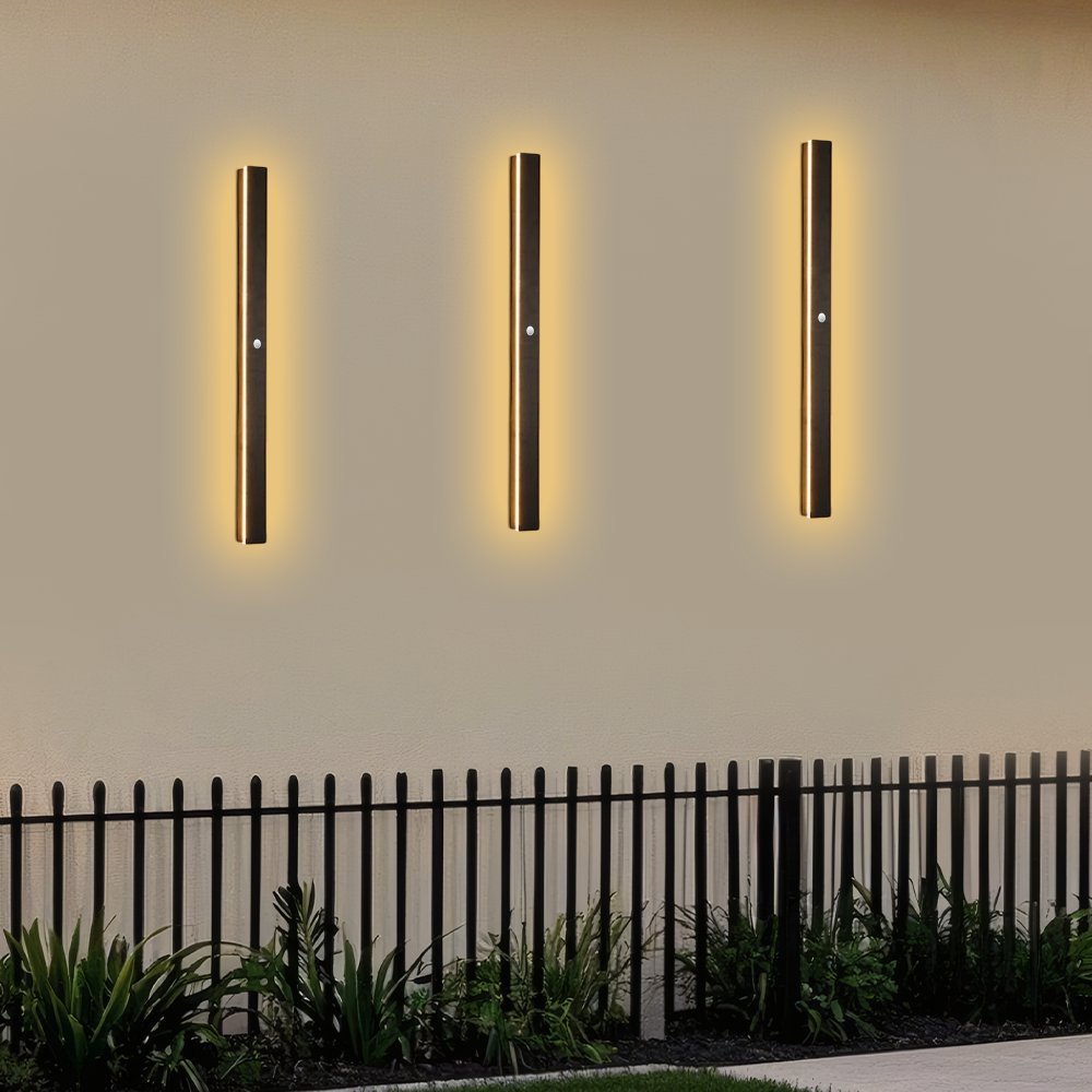 Modern Außenwandleuchte LED Linear Schwarz Garten