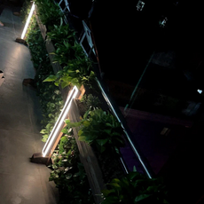 Moderne Außenwandleuchte LED Linear Schwarz Metall Garten/Balkon