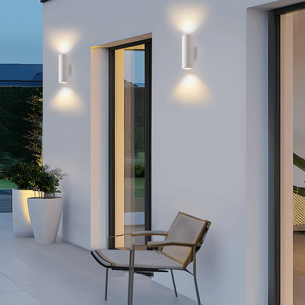 Minimalistische Außenwandleuchte LED Schwarz/Weiß Flur/Balkon/Garten