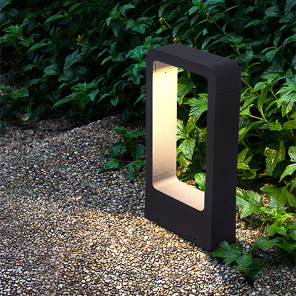 Minimalistische Außenwegeleuchte LED Rechteckig Schwarz -Schicht und modern