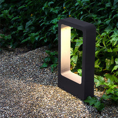 Minimalistische Außenwegeleuchte LED Rechteckig Schwarz -Schicht und modern