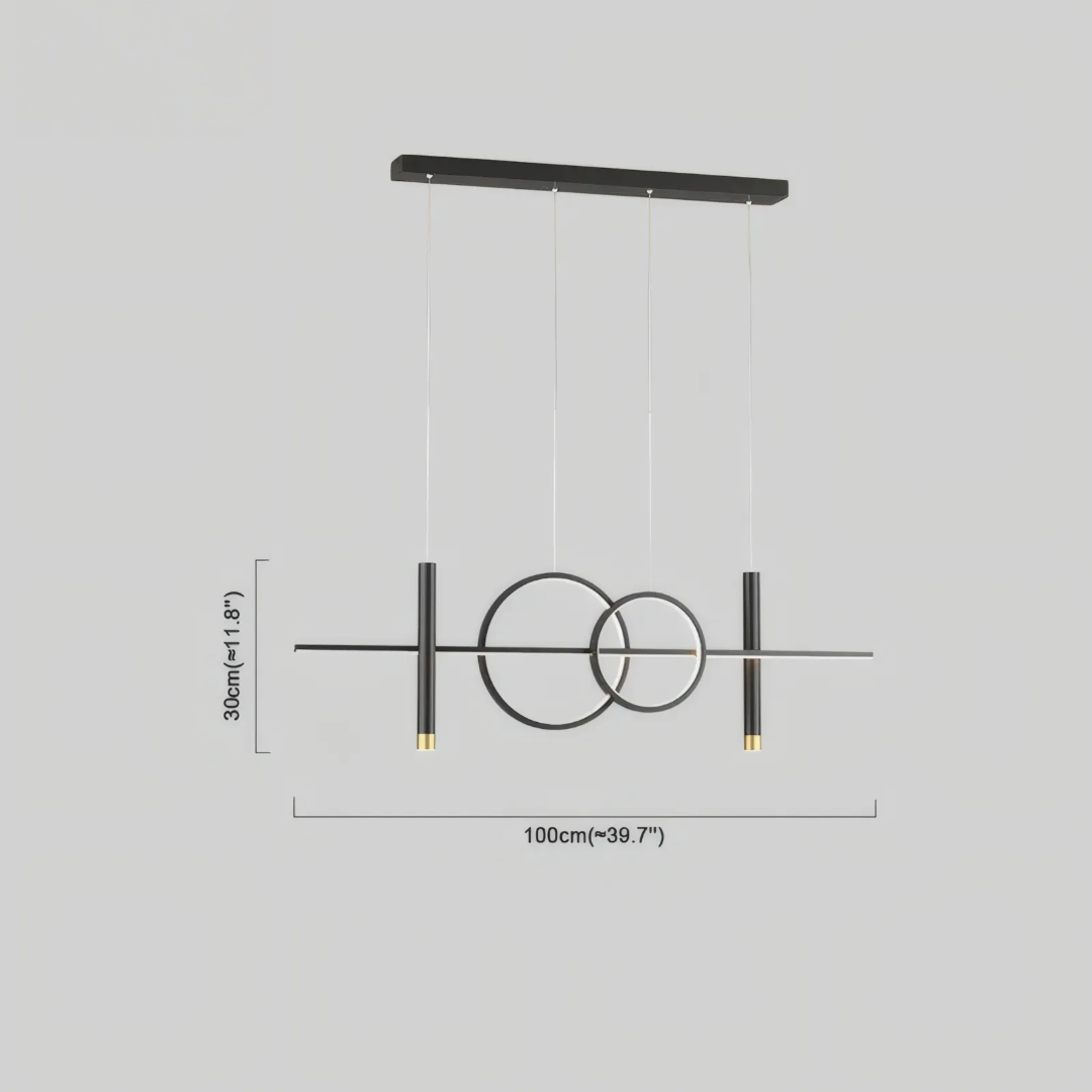 Minimalistisch Pendelleuchte Metall/Holz Schwarz Esszimmer