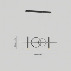 Minimalistisch Pendelleuchte Metall/Holz Schwarz Esszimmer