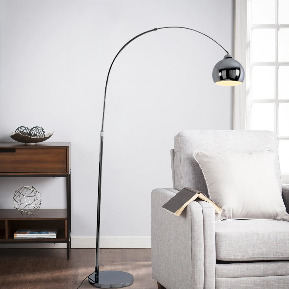 Modern Stehleuchte LED Bogen Silber Metall -Modern und schick