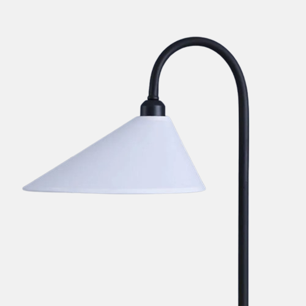 Modern Stehleuchte LED Curved Metall Gewebe Schwarz - 3 Farbtemperaturen schaltbar