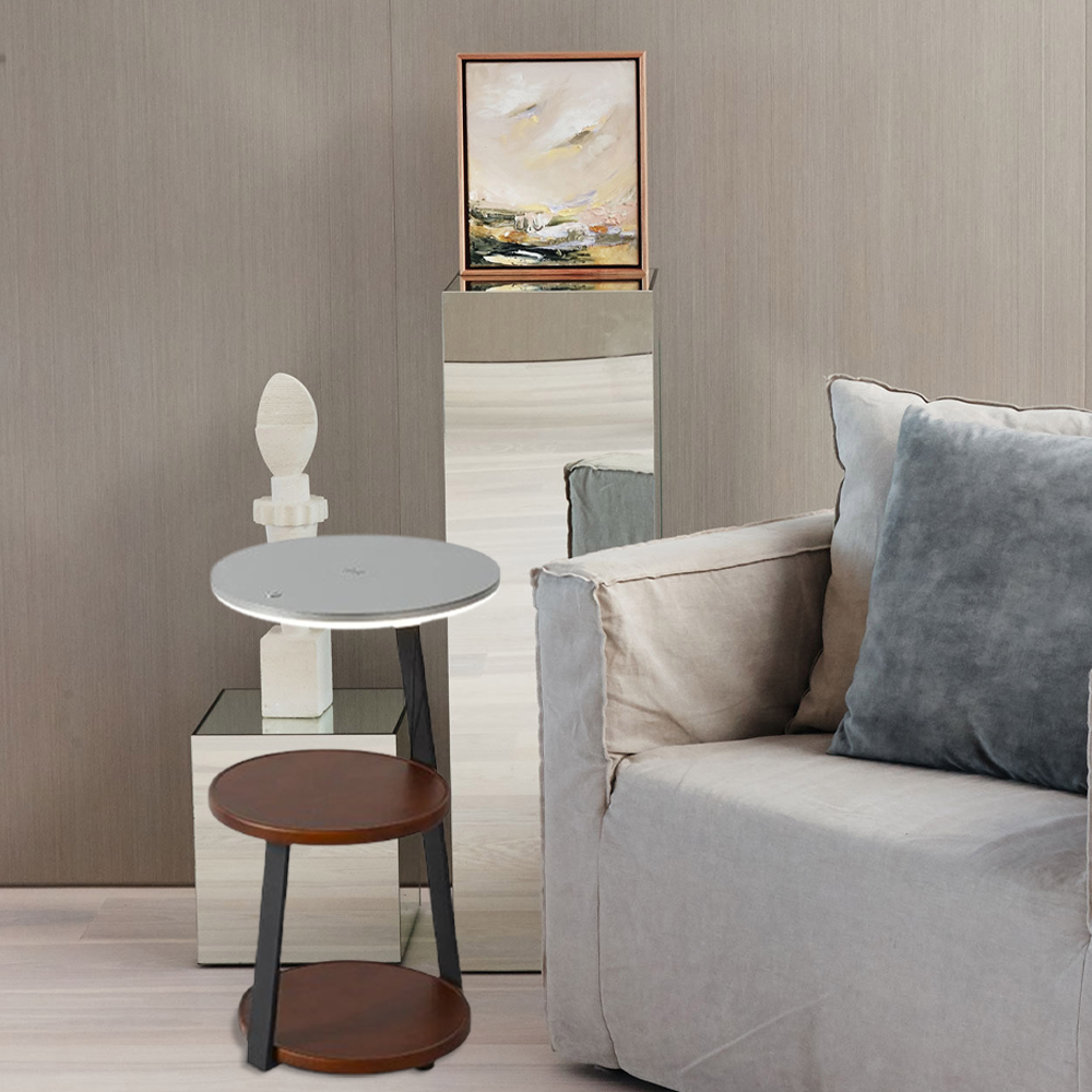 Modern Stehleuchte LED Tischform Holz Wohn/Schlafzimmer