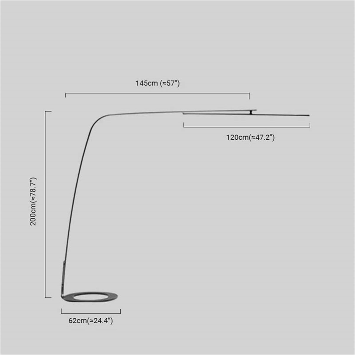 Moderne Stehlampe Schwarz Metall Gewölbt Wohnzimmer