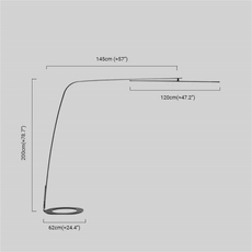 Moderne Stehlampe Schwarz Metall Gewölbt Wohnzimmer