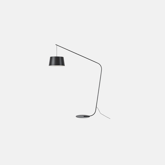Industriell Stehleuchte LED Metall Kappenförmig Schwarz Wohnzimmer