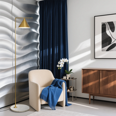 Modern Stehlampe LED Linear Gold Metall Wohnzimmer