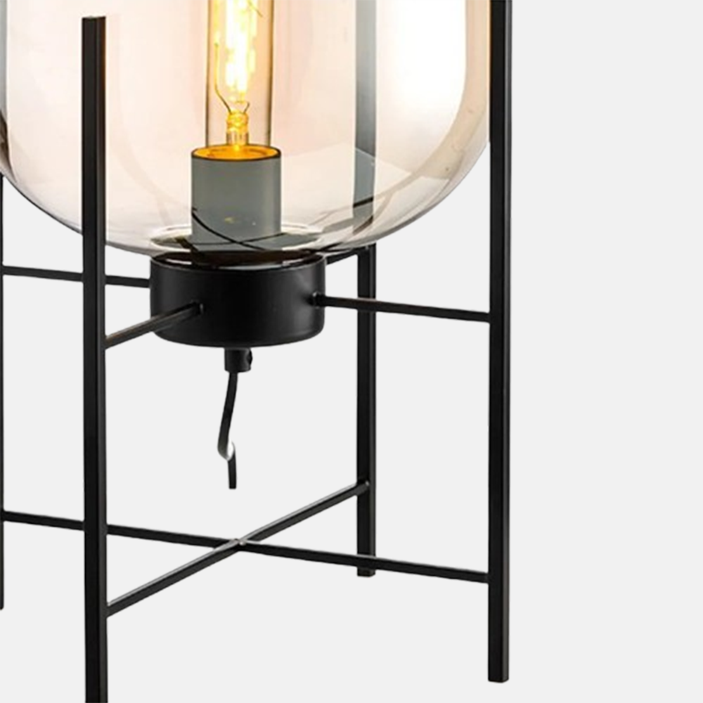 Modern Stehleuchte LED Oval Glas/Metall Wohnzimmer