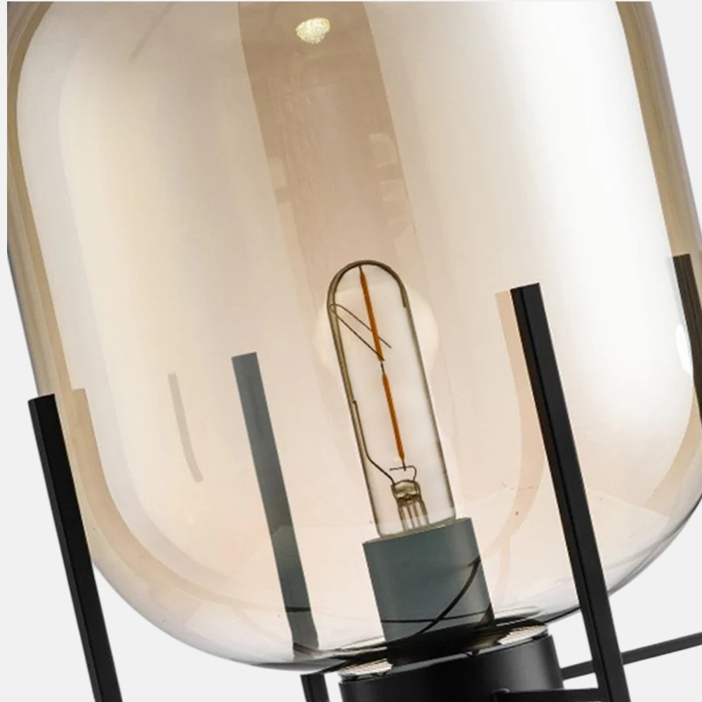 Modern Stehleuchte LED Oval Glas/Metall Wohnzimmer