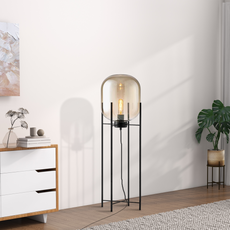 Modern Stehleuchte LED Oval Glas/Metall Wohnzimmer