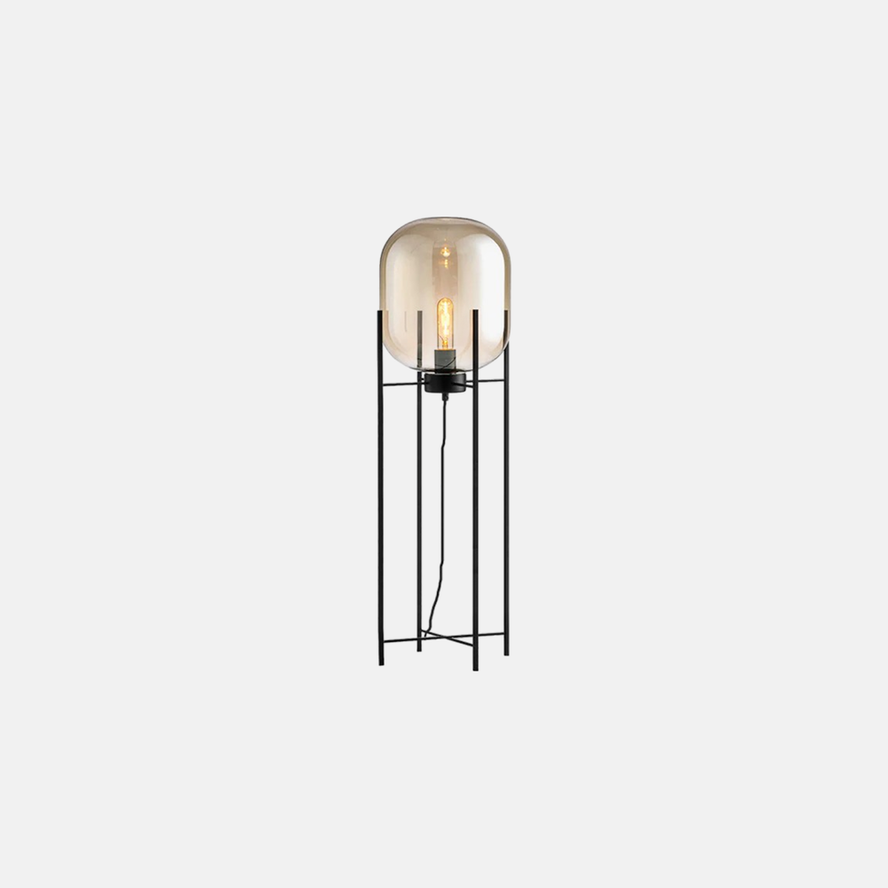 Modern Stehleuchte LED Oval Glas/Metall Wohnzimmer