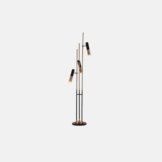 Modern Stehleuchte LED 3 Flammen Gold Metall