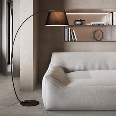 Modern Schwarz LED  Stehleuchte in dem Wohnzimmer