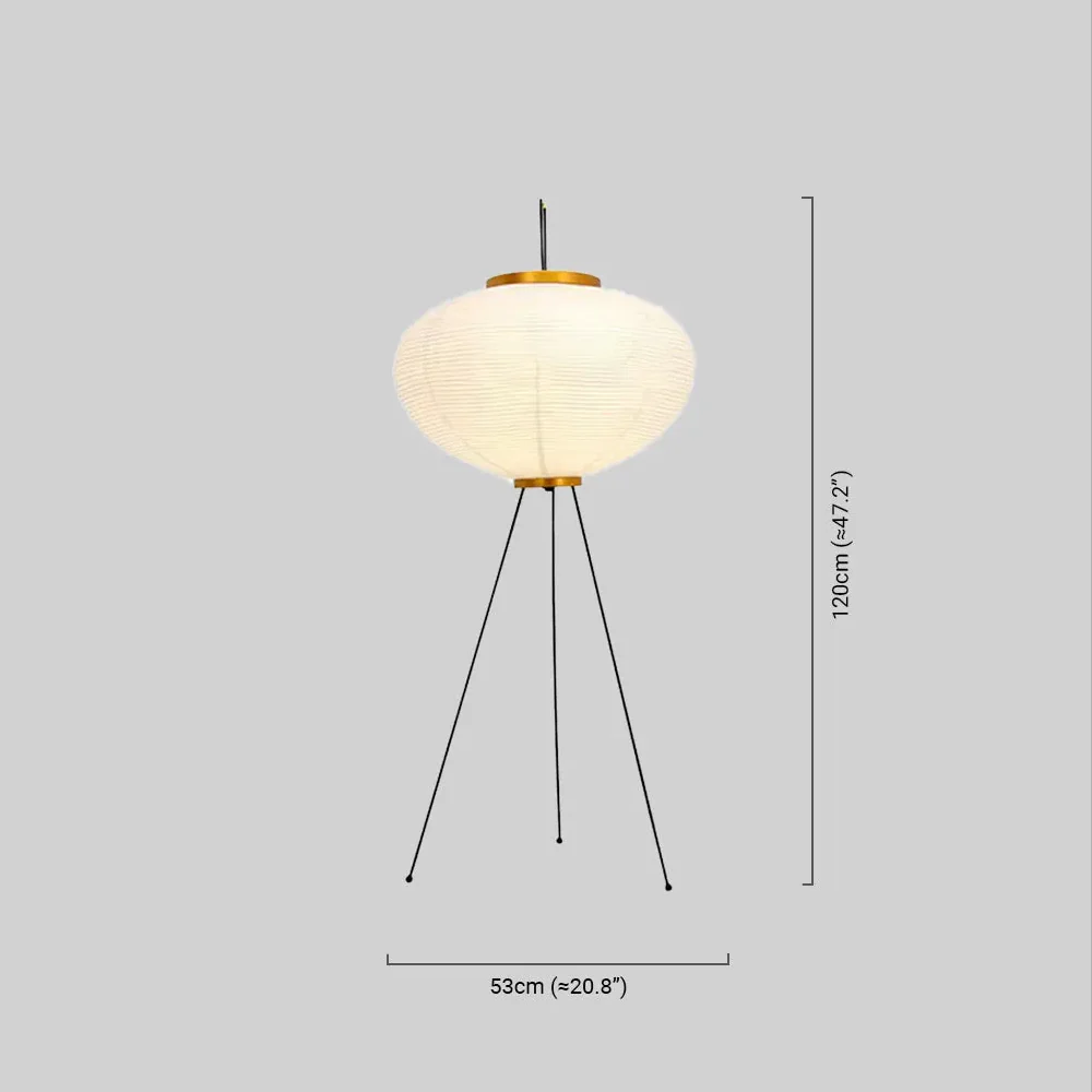 Minimalistisch Stehleuchte LED Lanterne Weiß Metall/Reispapier Wohnzimmer