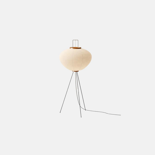 Minimalistisch Stehleuchte LED Lanterne Weiß Metall/Reispapier Wohnzimmer