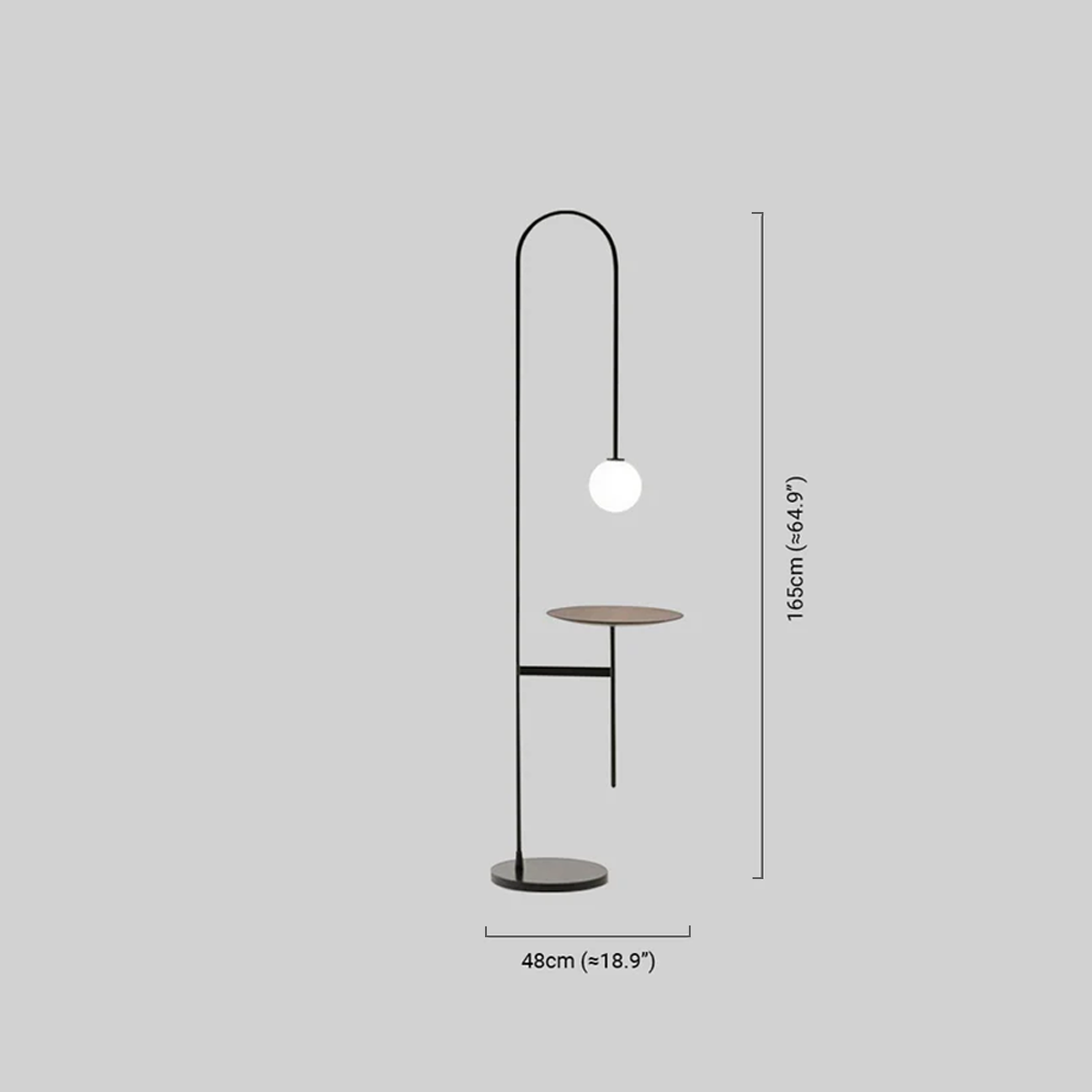 Modern Stehlampe LED Bogen Schwarz Metall/ Glas Wohnzimmer