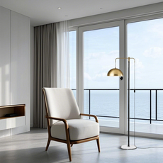 Modern Stehlampe LED Kappenförmig Gold  Metall/Marmor Wohnzimmer