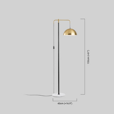 Modern Stehlampe LED Kappenförmig Gold  Metall/Marmor Wohnzimmer