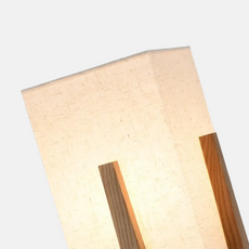 Modern Stehleuchte LED Walnuss Zylindrisch Holz&Stoff Wohnzimmer 