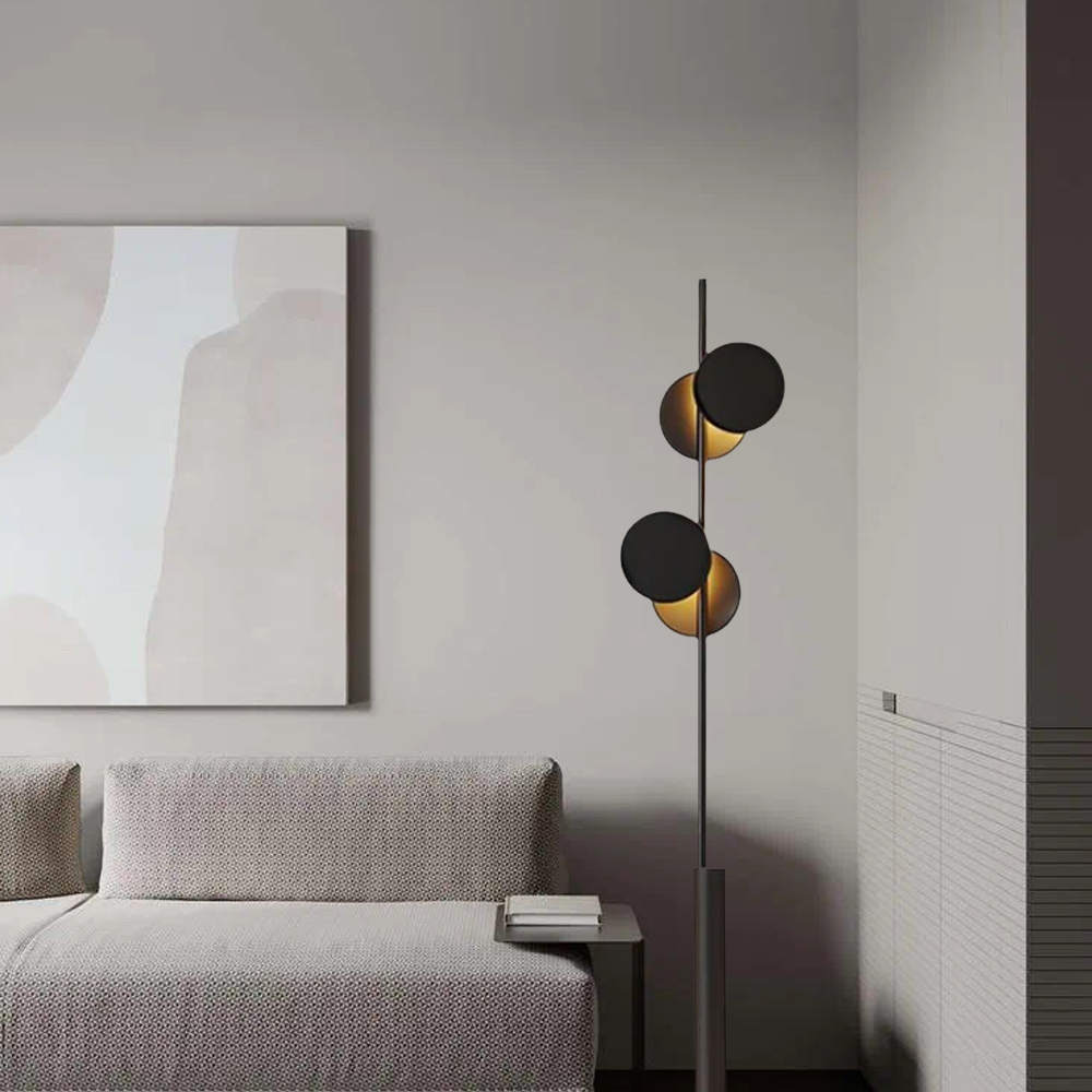 Modern Stehleuchte LED Metall Rund Schwarz Arbeit/Wohnzimmer