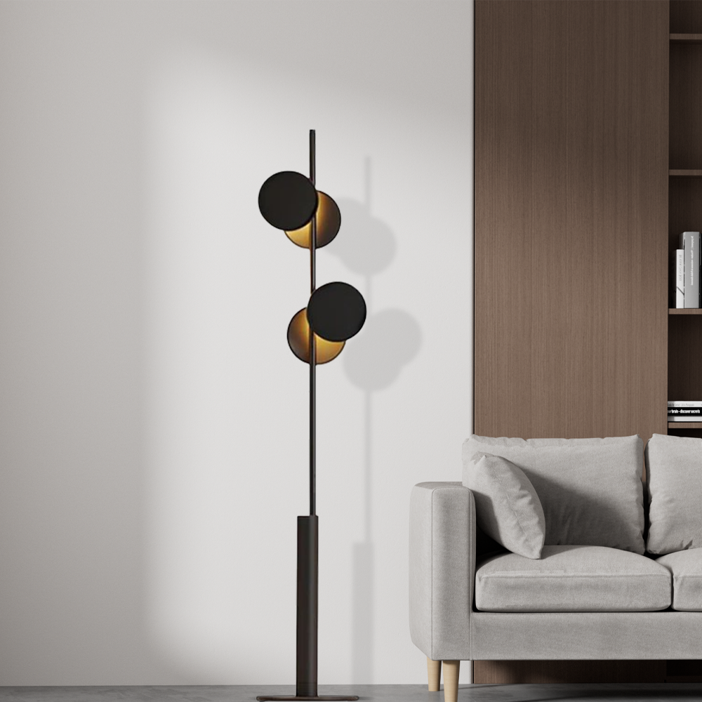 Modern Stehleuchte LED Metall Rund Schwarz Arbeit/Wohnzimmer