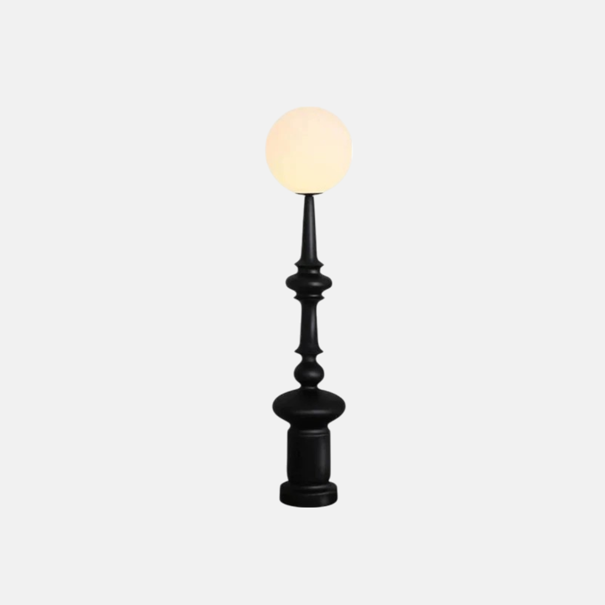 Retro Stehleuchte LED Kugel Schwarz Resin 