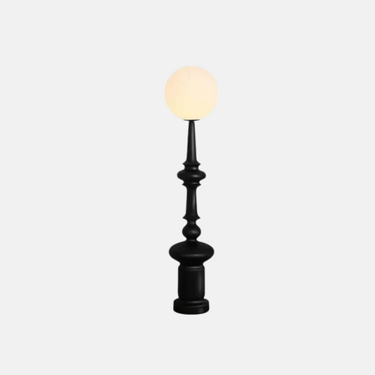 Retro Stehleuchte LED Kugel Schwarz Resin 