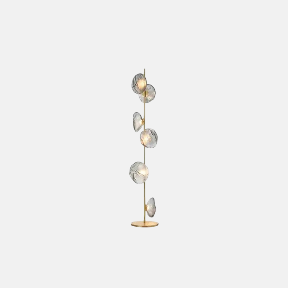 Art Deco Stehleuchte LED Linear Metall/Glas Schwarz Wohnzimmer 