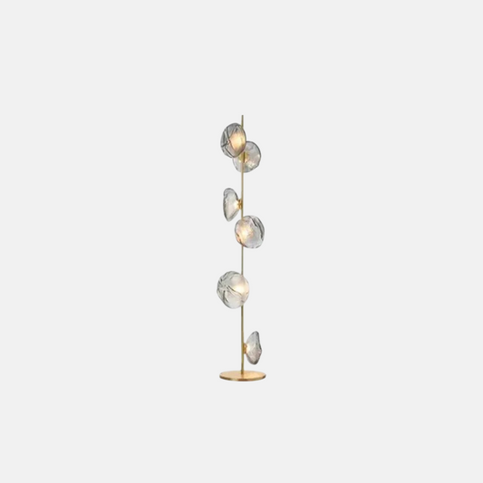 Art Deco Stehleuchte LED Linear Metall/Glas Schwarz Wohnzimmer 