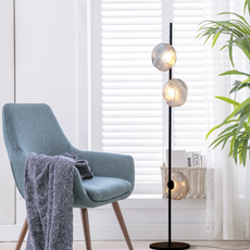 Art Deco Stehleuchte LED Linear Metall/Glas Schwarz Wohnzimmer 