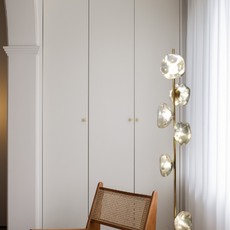 Art Deco Stehleuchte LED Linear Metall/Glas Schwarz Wohnzimmer 