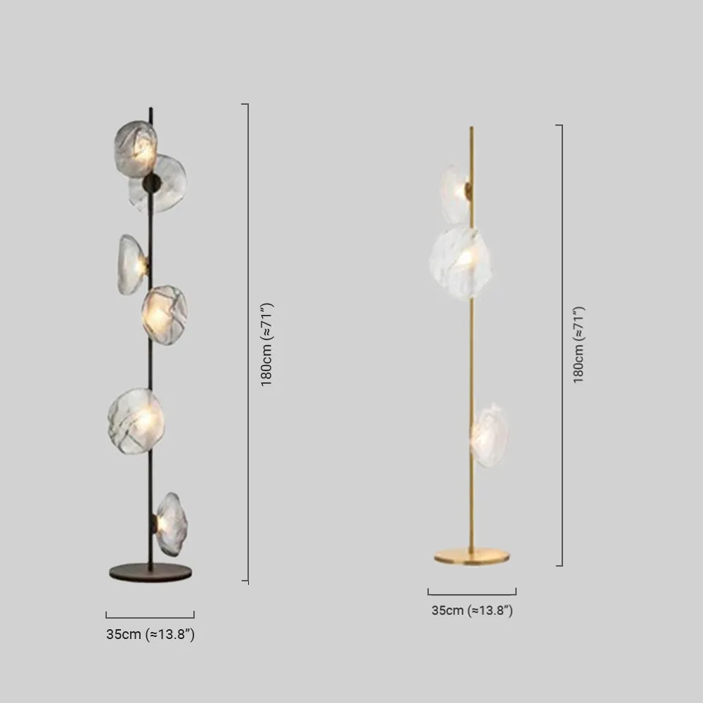 Art Deco Stehleuchte LED Linear Metall/Glas Schwarz Wohnzimmer 