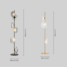 Art Deco Stehleuchte LED Linear Metall/Glas Schwarz Wohnzimmer 