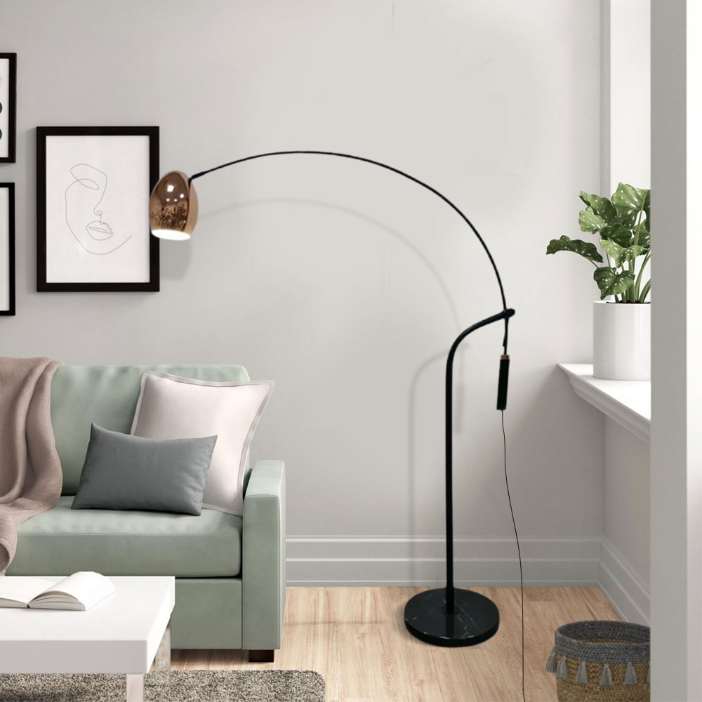 Art Deco Stehleuchte LED Linear Schwarz Metall Wohnzimmer