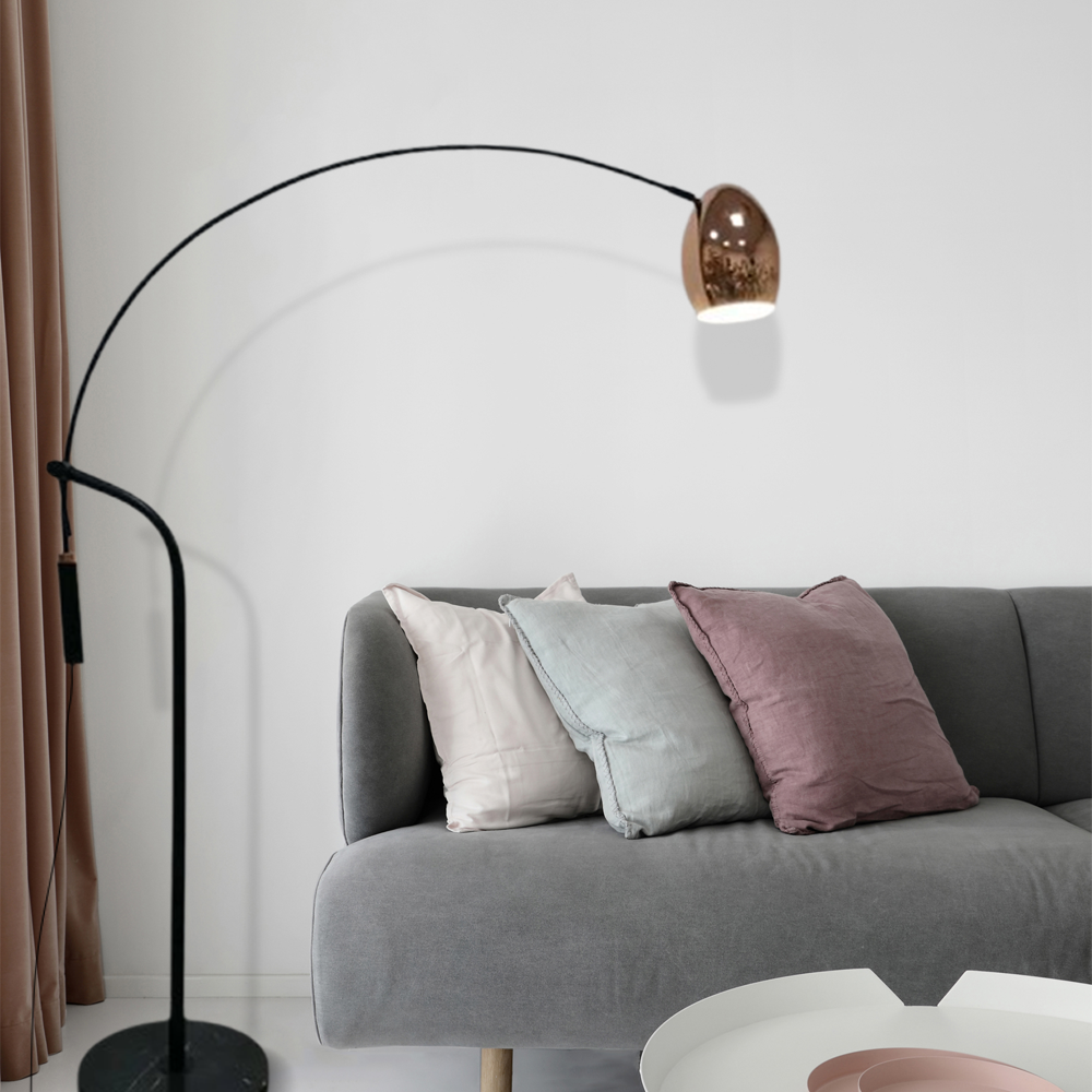 Art Deco Stehleuchte LED Linear Schwarz Metall Wohnzimmer