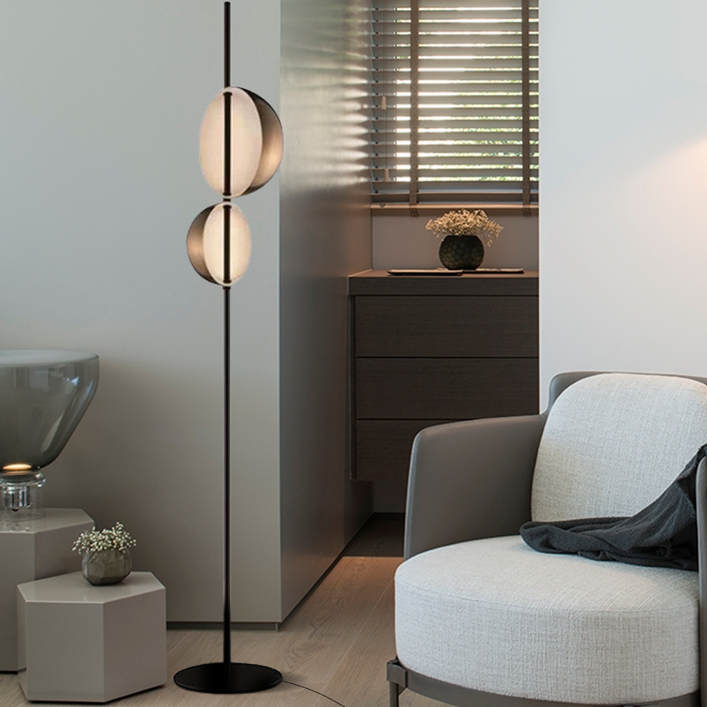 Modern Stehleuchte LED Schüssel  Gold Metall - ideal fuer Wohnzimmer