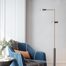 Industriell Stehleuchte LED Linear Gold Metall Wohnzimmer