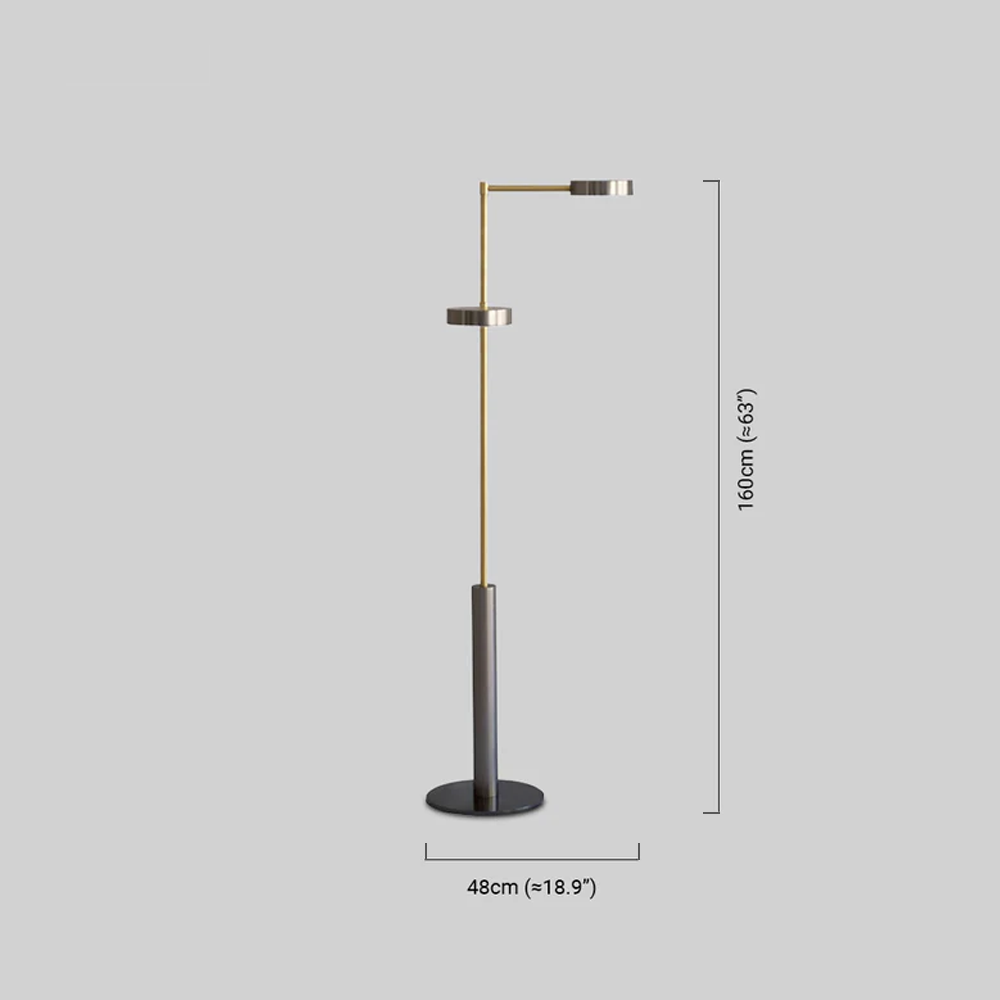 Industriell Stehleuchte LED Linear Gold Metall Wohnzimmer