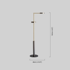 Industriell Stehleuchte LED Linear Gold Metall Wohnzimmer