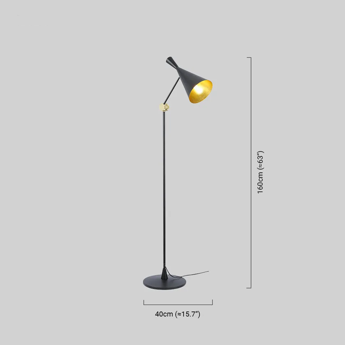 Modern Stehlampe LED Trichter Schwarz Metall Wohnzimmer