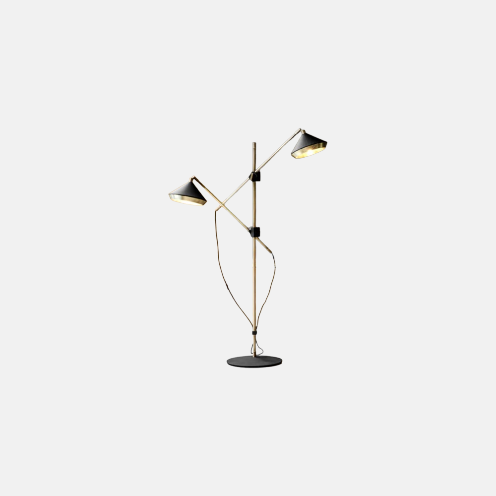 Modern  Stehlampe LED Linear Schwarz Metall Wohnzimmer