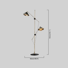Modern  Stehlampe LED Linear Schwarz Metall Wohnzimmer