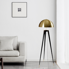 Vintage Stehleuchte LED Metall Schüssel Schwarz/Gold  Wohnzimmer