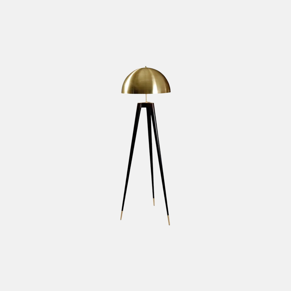Vintage Stehleuchte LED Metall Schüssel Schwarz/Gold  Wohnzimmer