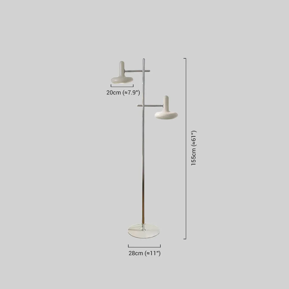 Nordic Stehlampe LED Rund Weiß Metall Wohnzimmer