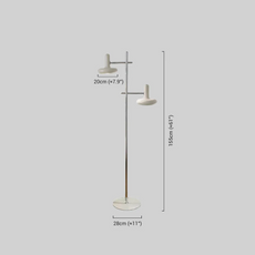 Nordic Stehlampe LED Rund Weiß Metall Wohnzimmer